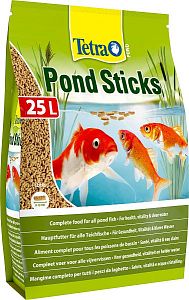 TetraPond Sticks основной корм для всех видов прудовых рыб, палочки 25 л