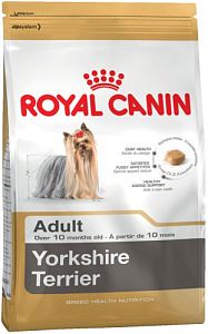 Корм Royal Canin Yorkshir Adult для йоркширских терьеров, щенков и собак мелких пород весом 1−4 кг от 10 месяцев