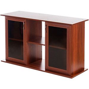 Тумба под аквариум LUX 264&nbsp;л, прямая, ДСП с&nbsp;2&nbsp;тонированными стеклянными дверцами МДФ, итальянский орех