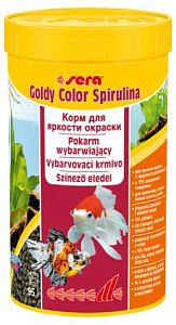 Основной корм Sera GOLDY Color Spirulina для яркой окраски золотых рыб, гранулы 250 мл