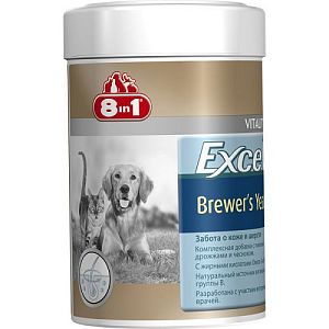 8in1 EXСEL Brewers Yeast Пивные дрожжи с чесноком для собак и кошек