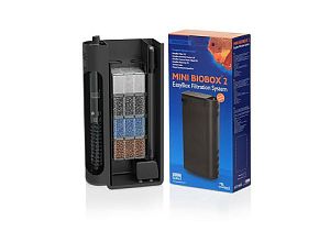 Внутренний аквариумный фильтр AQUATLANTIS MINI BIOBOX 2 черный, 4 картриджа XS+нагреватель 75w, 300 л/ч