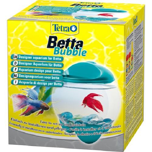 Tetra Betta Bubble аквариум для петушков, круглый, бирюзовый, 1,8 л
