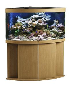 Морской аквариум с тумбой STELLEX AQUA 400, угловой, 400 л, 91х91×150 см