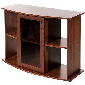 Тумба под аквариум LUX 170&nbsp;л, фигурная, с&nbsp;1&nbsp;тонированной стеклянной дверцей+МДФ, орех