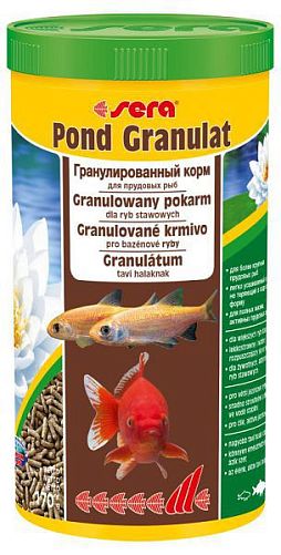 Корм основной Sera Pond BIOGRANULAT для крупных прудовых рыб, гранулы 1 л