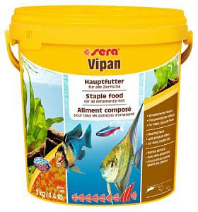 Основной корм Sera VIPAN для всех декоративных рыб, крупные хлопья 10 л