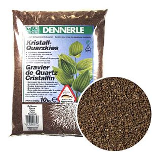 Аквариумный грунт Dennerle CRYSTAL QUARTZ GRAVEL, гравий 1−2 мм, темно-коричневый, 10 кг