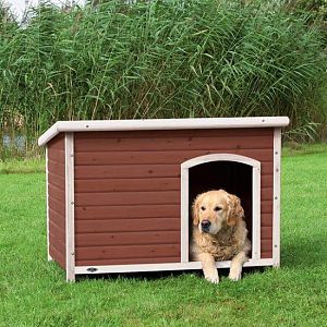 Будка TRIXIE natura с плоской крышей, для собак, XL: 116х82×79 см, рыжий, белый