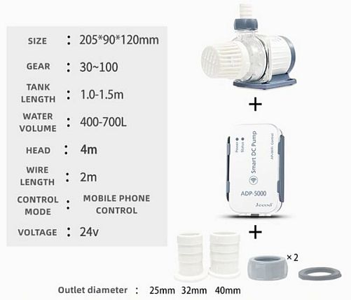 Помпа подъемная Jebao ADP-5000 с wi-fi, 5000 л/ч