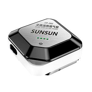 Компрессор SunSun CP-202 AC/DC регулируемый, двухканальный, 1,5 Вт, 2×2,5 л/мин