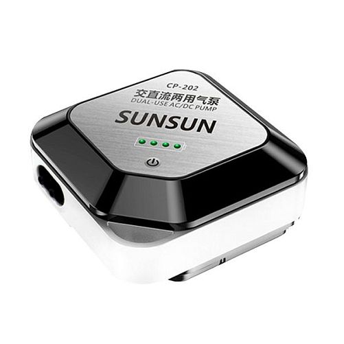 Компрессор SunSun CP-202 AC/DC регулируемый, двухканальный, 1,5 Вт, 2x2,5 л/мин