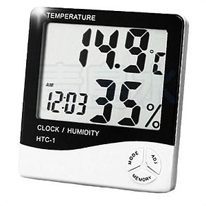 Термогигрометр Nomoy Pet электронный, часы, температура, влажность, сигнал тревоги, 95х20×100 мм