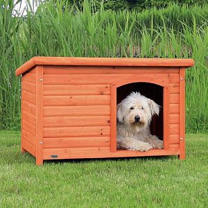 Будка TRIXIE natura с плоской крышей, для собак, XL: 116х82×79 см, коричневый