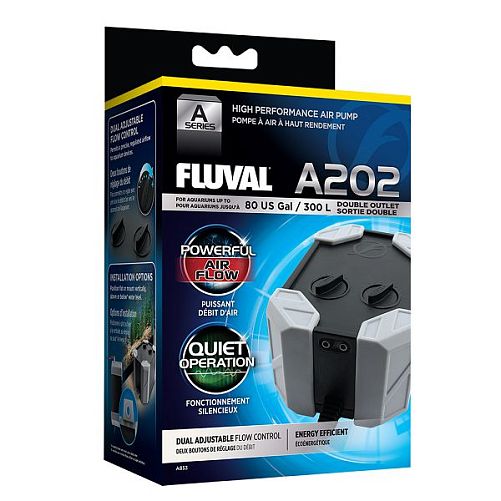 Компрессор Fluval AIr 202 двухканальный для аквариумов до 300 л
