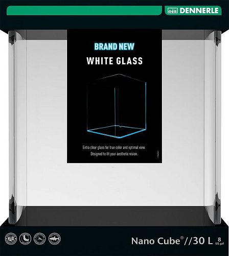 Аквариум Dennerle Nanocube White Glass 30 л, из осветленного стекла