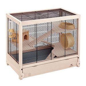 Клетка Ferplast HAMSTERVILLE NERA деревянная для хомяков, 60x34×49 см