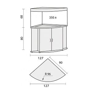 Аквариум ДИАРАМА 400 бук, без светильника, 350 л