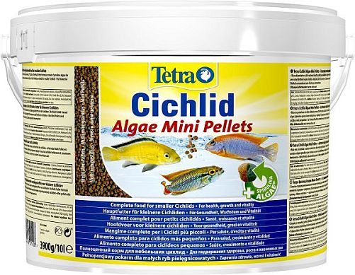 TetraCichlid Algae Mini корм для травоядных небольших цихлид, мини мульти шарики 10 л