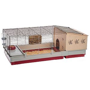 Клетка Ferplast KROLIK LODGE 140 с деревянным домиком для кроликов, 142х60×50 см