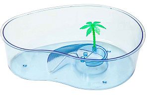 Черепашник Barbus с островком и пальмой, 32х23×9,5 см