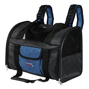 Сумка-рюкзак TRIXIE Connor для кошек и собак до 8 кг, 42х29×21 см, нейлон, черный, синий