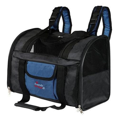 Сумка-рюкзак TRIXIE Connor для кошек и собак до 8 кг, 42х29х21 см, нейлон, черный, синий