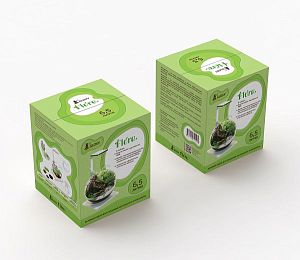 Флорариум GLOXY Flora на подставке, светлое дерево, светильник 8 Вт, 6,5 л