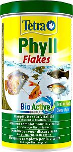 TetraPhyll основной корм для травоядных рыб, хлопья 1 л