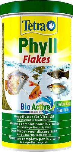 TetraPhyll основной корм для травоядных рыб, хлопья 1 л