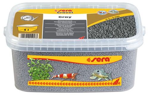 Грунт Sera Gravel Gray для аквариума, серый, Ø 2-3 мм, 3 л