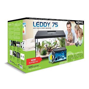 Аквариум Aquael LEDDY SET PLUS 75 D&N 2.0 черный, 105 л