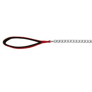 Поводок-цепь TRIXIE с нейлоновой ручкой, металл, 110 см, 3 мм, красный