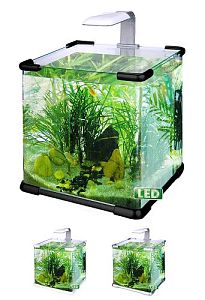 Аквариум Hailea прямоугольный, 10&nbsp;л, 22,7&times;22,7&times;23,2&nbsp;см, черный