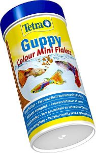 TetraGuppy Colour корм для яркого окраса живородящих рыб, мини хлопья 250&nbsp;мл