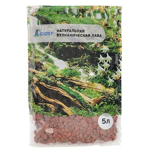 Лава Gloxy для растительного аквариума, красная, 10-20 мм, 5 л