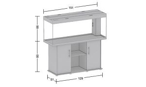 Аквариум Juwel Рио 400 светлое дерево, 450 л, 151х51×66 см