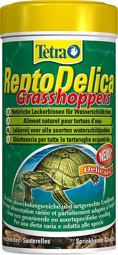 TetraReptoDelica Grasshoppers натуральное лакомство (кузнечики) для водных черепах, 250 мл
