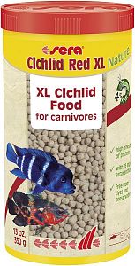 Основной корм Sera CICHLID RED XL для крупных плотоядных цихлид, гранулы 1 л