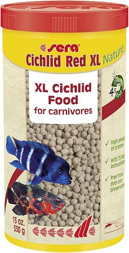 Основной корм Sera CICHLID RED XL для крупных плотоядных цихлид, гранулы 1 л