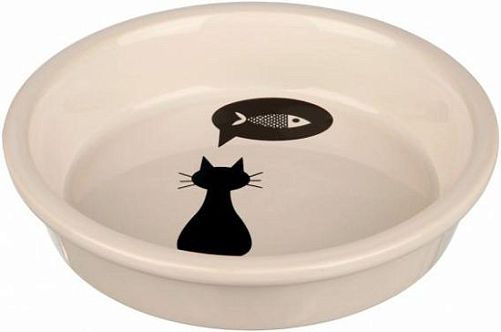 Миска TRIXIE "Кошка", керамика, 0,25 л, D 13 см, белая