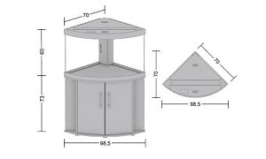Тумба для аквариума JUWEL Тригон 190, черная, 98.5×70/70×73 см