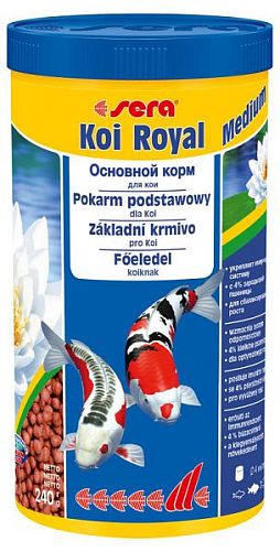 Sera KOI ROYAL ST medium основной корм для кои 12-25 см, гранулы 1 л