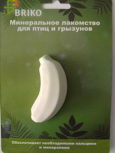 Минеральное лакомство BRIKO для птиц и грызунов, банан 3,5×7,5 см