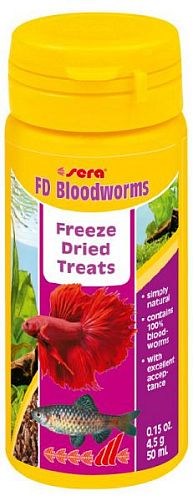 Sera FD BLOODWORMS сублимированный красный мотыль, 50 мл