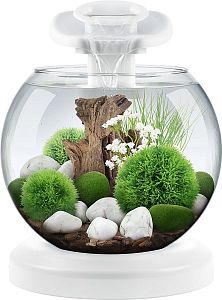 Аквариум Tetra Cascade Globe Duo Waterfall с LED светильником, круглый, белый, 6,8 л