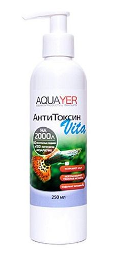 Кондиционер AQUAYER АнтиТоксин Vita для подготовки воды, 250 мл
