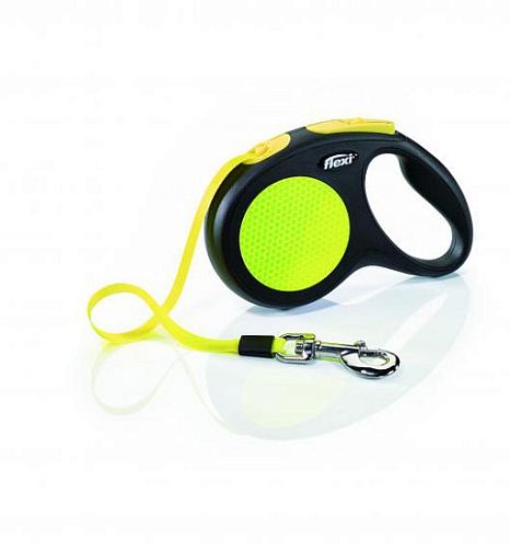 Рулетка FLEXI "NEON" XS ремень, 3 м 12 кг, SAFETY PLUS