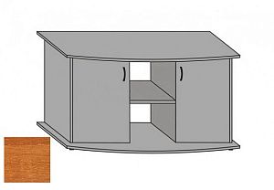 Тумба под аквариум LUX 245 л, фигурная, с 2 тонированными стеклянными дверцами+МДФ, ольха