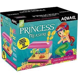 Aquael PRINCESS LT аквариум пластиковый с копилкой, розовый, 15 л